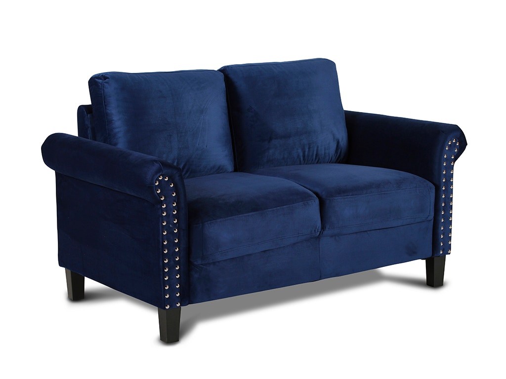 New Classic Living Room Emma Sofa and Loveseat UKD13SET-BLUE New Classic Living Room Emma Sofa and Loveseat UKD13SET-BLUE